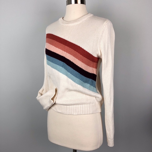 Forever 21 Sweaters - Forever 21 | Rainbow Vintage Style Crop Sweater